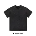 Vintage washed black 100% cotton crew neck short sleeve T-shirt - S / Tops / Distressed Black