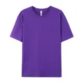 Minimalist purple 180g pure cotton short sleeve T-shirt in comfortable European size - XS / Tops / Purple