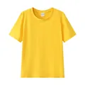 Vibrant yellow 220g combed cotton crew neck short sleeve T-shirt for adults and kids - 100 / Tops / Yellow