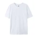 Basic plain white 180G heavyweight pure cotton round neck short sleeve T-shirt unisex - XS / Tops / White