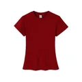Camiseta de algodón de 230g con cuello redondo y manga corta para mujer en color vino - S / Tops / Burdeos