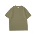 T-shirt oversize verde oliva premium in puro cotone 260g con girocollo a manica corta - S / Tops / Khaki Verde