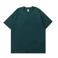 T-shirt oversize in cotone pesante verde acqua scuro di alta qualità con design senza cuciture - S / Tops / Verde Scuro