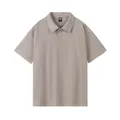 Premium 260g heavyweight double yarn pure cotton short sleeve Polo shirt in khaki color - S / Tops / Oak Brown