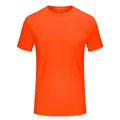 Licht oranje sneldrogend sport-T-shirt met ademende mesh-textuur en klassieke ronde hals - 3XS / Tops / Oranje