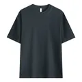 Heavyweight 240g cotton oversized drop shoulder crew neck T-shirt in charcoal gray - S / Tops / Charcoal Gray