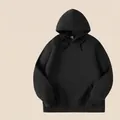 Premium 420G heavyweight fleece-lined black unisex hoodie with a relaxed drop shoulder fit - S / Top (Hoodie Style) / Black