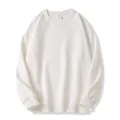 Felpa girocollo in cotone 320g bianco crema di qualità premium con vestibilità stile oversize - 3XL / Tops / Bianco