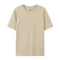 Premium beige 180G pure cotton short sleeve crew neck T-shirt in European sizing - XS / Tops / Sand