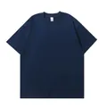 T-shirt uomo premium blu scuro 260g cotone pesante oversize con scollo a girocollo - S / Tops / Blu navy