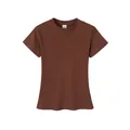 Camiseta entallada de algodón de 230 g con cuello redondo variante color marrón - S / Tops / Café