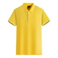 Polo classique jaune à manches courtes en coton mercerisé 180g pour l'été - S / Hauts / Jaune