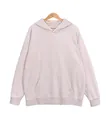 Retro washed distressed oversized hoodie in light oatmeal with 400G terry lining - S / Tops / Khaki