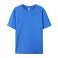 Solid blue 180g cotton crew neck short sleeve T-shirt for men and women - XS / Tops / Sapphire Blue