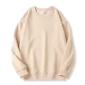 Felpa girocollo beige oversize in cotone pesante 320g con spalla scesa - 3XL / Tops / Albicocca Beige