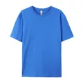 Premium 180G pure cotton short sleeve T-shirt in bright blue with seamless casual fit - XS / Tops / Sapphire Blue