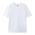 T-shirt da uomo in cotone pesante 220g bianca con girocollo a maniche corte, qualità premium - S / Tops / Bianco
