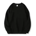 Felpa girocollo nera in cotone pesante di alta qualità con vestibilità oversize - 3XL / Tops / Nero