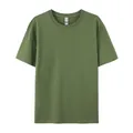Premium 180g pure cotton crew neck short sleeve T-shirt in solid olive green finish - XS / Tops / Army Green