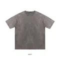 Oversized distressed washed grey cotton t-shirt for men and women vintage style - S / Tops / Washed Grey