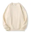 Felpa girocollo crema oversize con spalle scese in cotone pesante di alta qualità - 3XL / Tops / Bianco Sporco Chiaro