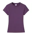 Camiseta morada de algodón 230g de calidad, corte entallado y cuello redondo mujer - 3XL / Tops / Púrpura profundo