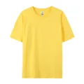 Basic yellow 180g pure cotton crew neck short sleeve t-shirt for men and women - XS / Tops / Daisy Color