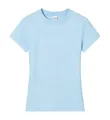 Camiseta entallada de algodón 230g azul claro para mujer con cuello redondo - 3XL / Tops / Azul hielo