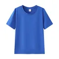 Premium 220g combed cotton crew neck short sleeve T-shirt in vibrant royal blue color - 100 / Tops / Klein Blue