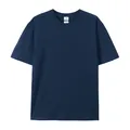T-shirt da uomo blu navy 220g in cotone pettinato a girocollo, stile basico e di alta qualità - S / Tops / Blu Notte