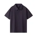 Premium 260g heavyweight cotton polo shirt in dark charcoal grey, comfortable fit - S / Tops / Dark Gray