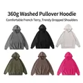 Vintage distressed 360g washed oversized hoodie available in six different colors - S / Tops / Dark Gray