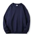 Felpa girocollo oversize blu scuro premium con spalla scesa e dettagli a costine - 3XL / Tops / Blu navy