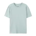 Loose-fitting 180g pure cotton short sleeve T-shirt in pale mint green, European fit - XS / Tops / Haze Blue
