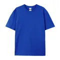 T-shirt da uomo a girocollo blu cobalto in puro cotone di alta qualità da 220 grammi - S (40-50KG) / Tops / Blu Zaffiro