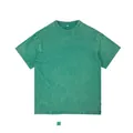 Vintage washed grass green pure cotton t-shirt in loose dropped shoulder fit - S / Tops / Washed Grass Green