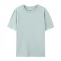Premium 180G pure cotton crew neck short sleeve T-shirt in refreshing mint green color - XS / Tops / Haze Blue