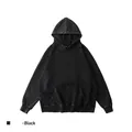 Vintage distressed 360g oversized hooded sweatshirt with washed black finish for men - S / Tops / Black