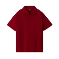 Premium heavyweight 100% cotton short sleeve polo shirt in deep burgundy red finish - S / Tops / Burgundy