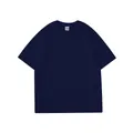 T-shirt premium in puro cotone blu scuro pesante con spalle scese e vestibilità oversize - S / Tops / Blu Notte