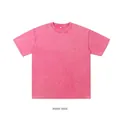 Premium rose red vintage washed 250g cotton short-sleeve T-shirt for unisex wear - S / Tops / Washed Rose Red