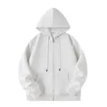 Oversized light grey zip-up hoodie for men and women, 320g premium fleece fabric - S / Tops / Zipper Style / Mixed Grey
