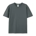 T-shirt da uomo girocollo in cotone pettinato grigio antracite da 220 g di alta qualità - S / Tops / grigio scuro
