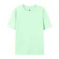 Classic mint green 180G pure cotton short sleeve T-shirt with a seamless finish - XS / Tops / Aqua Green