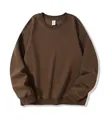 Felpa 320g oversize a girocollo marrone in cotone a maniche lunghe modello unisex - 3XL / Tops / Caffè (Modello Adulto)