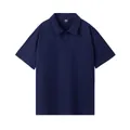 Premium heavyweight 100% cotton short sleeve polo shirt in classic navy blue finish - S / Tops / Navy Blue
