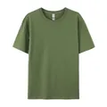 High-quality olive green 180g pure cotton short sleeve T-shirt, European size fit - XS / Tops / Army Green