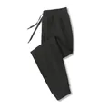 Men's heavyweight 320G solid black fleece joggers with elastic drawstring waist - S / Bottoms / Standard / Black