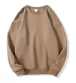 Felpa in cotone kaki oversize con girocollo e polsini a coste per un look casual - 3XL / Tops / Cachi (Modello Adulto)