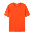 Vibrant orange crew neck short sleeve T-shirt, 100% cotton unisex casual basic tee - XS / Tops / Sunrise Orange